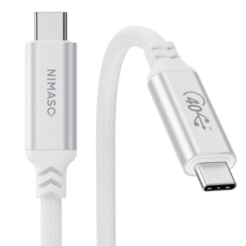 NIMASO USB4 ケーブル 1M ホワイト Thunderbolt 4 対応 Thunderbolt 3 とUSB-Cと下位互換 USB-IF認証取得 40Gbps高速転送 PD対応 100W/5A 急速充電 USB 4.0 8K@60Hz / 2つ4K@60Hz 映像出力iPhone16/15シリーズ、iPad、MacBook、Sony等Type-c機種対応 NCA24D1178の通販は 5,021円
