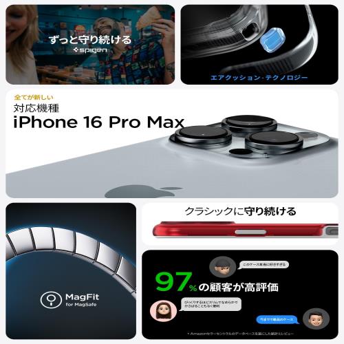 Spigen iPhone 16 Pro Max ケース MagSafe対応 マグネット搭載 米軍MIL規格 クラシック・C1・マグフィット ACS08020 (ルビー)の通販は Spigen iPhone 16 Pro Max ケース MagSafe対応 マグネット搭載 米軍MIL規格 クラシック・C1・マグフィット ACS08020 (ルビー)の通販は