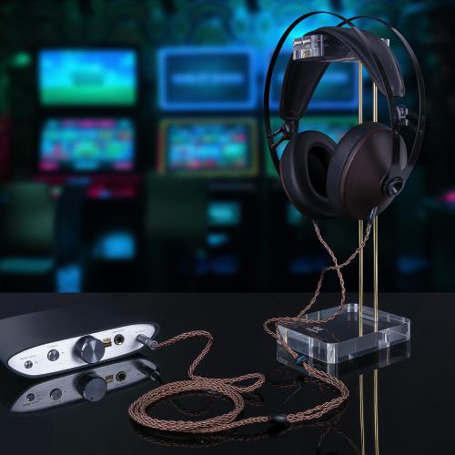 Geekria Apollo シングルクリスタル銅アップグレードオーディオケーブル、Meze Audio 99 Classicsシリーズ対応、4.4mm からデュアル 3.5mm 交換用ヘッドホンコード (4.9 フィート / 1.5 m)