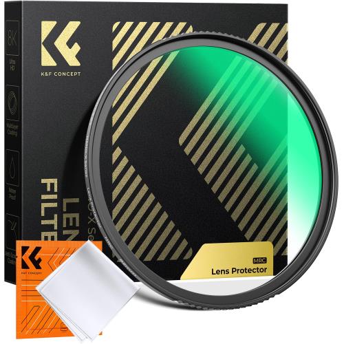 KF Concept レンズ保護フィルター 52mm レンズ保護用 撥水・防汚 キズ防止 レンズプロテクター 28層ナノコーティング 高透過率99.3% クリーニングクロス付属 Nano-Xcel