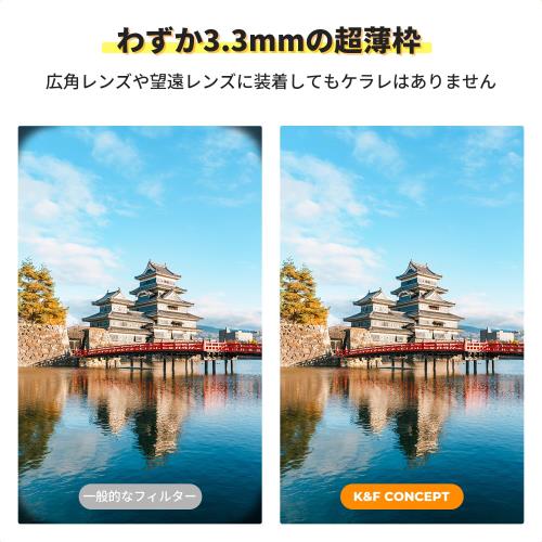 KF Concept レンズ保護フィルター 40.5mm レンズ保護用 撥水・防汚 キズ防止 レンズプロテクター 28層ナノコーティング 高透過率99.3% クリーニングクロス付属 Nano-Xcel