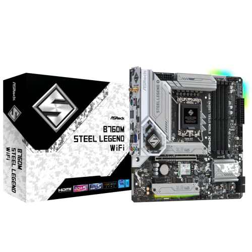 ASRock マザーボード B760M Steel Legend WiFi Intel 第12世代 ・ 13世代 CPU ( LGA1700 )対応 B760チップセット DDR5 Micro ATX マザー