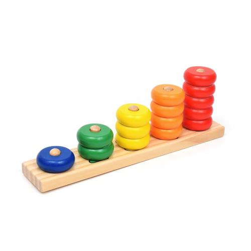 Sortierspiel Lerne Z?hlen mit Ringen: 27 x 5 x 9,5 cm, Kiefernholz, per St?ck