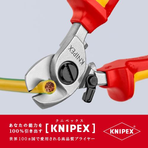 クニペックス KNIPEX 絶縁ケーブルカッター(バネ付)1000V(SB)9526-165_1