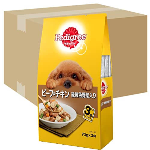 ペディグリー 成犬用 ビーフチキン緑黄色野菜 (70g×3袋)×48個入り [ドッグフード・パウチ]