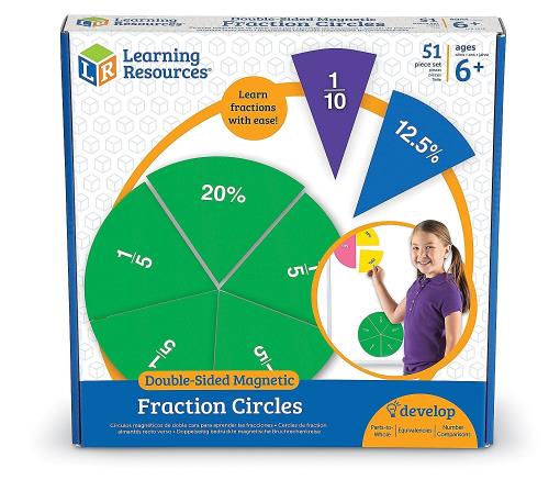 ラーニング リソーシーズ Double-Sided Magnetic Fraction Circles 分数学習 マグネット LER 1616