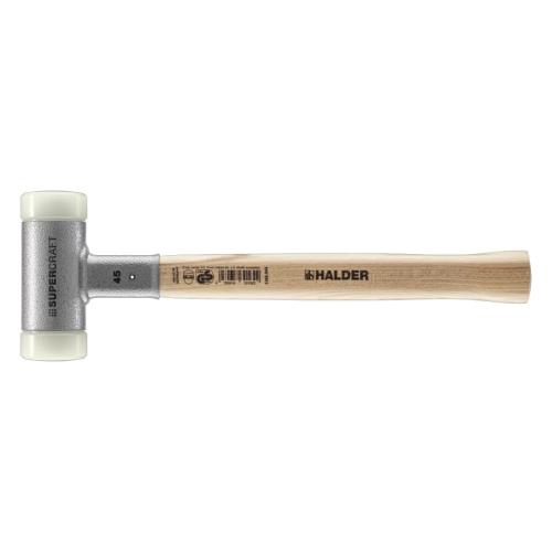 ハルダー (HALDER) ショックレス 無反動 スーパークラフト ハンマー ヒッコリー製ハンドル ナイロン ( 白 ) 径45 3366.045