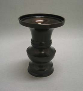 仏具デパート ブラック 真鍮花瓶 仏壇用 4.0寸径9.3cm×高さ12.5cm円形 クラシック 無地 手塗りしたヴァイザー