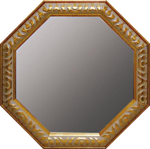 ユ-パワ- Mirror アンティ-ク八角ミラ- Lサイズ ゴールド AM-05023