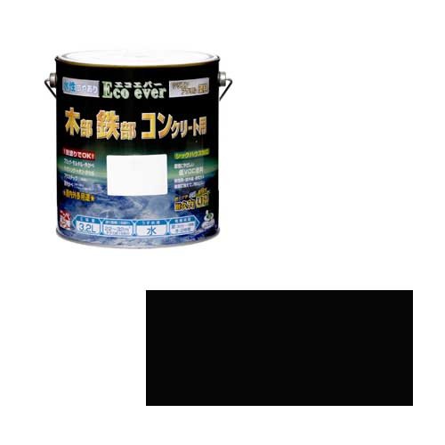 ニッペ ペンキ 塗料 水性エコエバー 3.2L ブラック 水性 つやあり 屋内外 日本製 4976124039461_2