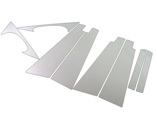 BRIGHTZ Sクラス W221 超鏡面ステンレスメッキピラーパネル バイザー 有用 8PC  PIL-SIL-055  S350 S550 S63 ハイブリッド ハイブリット ロング S600 S65 S500 11178