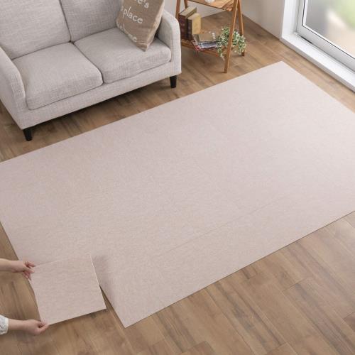 サンコー三つ葉(Sanko Mitsuba)日本製 撥水 消臭 洗えるサンコー ずれない タイルカーペット 30×30cm ライトベージュ 40枚 フラットタイプ おくだけ吸着 ジョイントマット KE-37