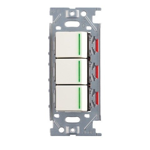 神保電器/NKW3路ガイドランプ付きスイッチセット トリプル ピュアホワイト(PW) NKW03009