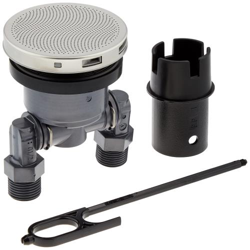 カクダイ 一口循環金具 ペアホース(ネジ)用 S・L兼用 取付穴径50mm・厚さ15mm以下の浴槽用 フック棒付 PPS製 415-216