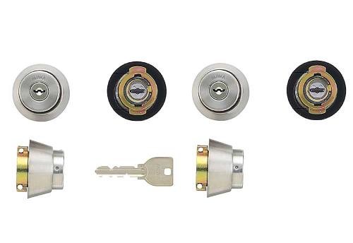 MIWA(美和ロック) U9シリンダー LAタイプ　鍵 交換 取替え 2個同一セット MCY-143 LA/LAMA/DAステンレスへヤーライン色(ST)33〜41mm