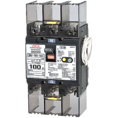 テンパール工業 単3中性線欠相保護付漏電遮断器 OC付 100AF 100A 30mA リード線付 U10301KC130V