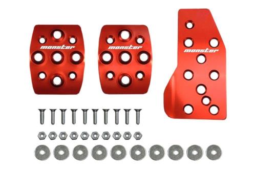 MONSTER SPORT スポーツドライビングペダルカバー レッド アルマイト スイフトスポーツ[ZC31S] MT車用 849520-4650M