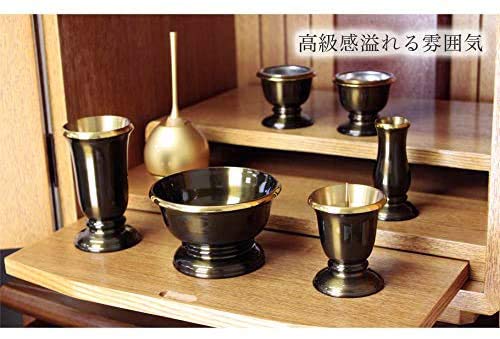 ◆家具調仏具セット◆6点 真鍮製仏具 『銀河』 ブラウン 6具足 モダン仏具_5