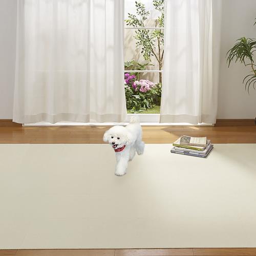 日本製 撥水 消臭 洗えるサンコー ずれない タイルカーペット 30×30cm アイボリー 100枚 カーペットタイプ おくだけ吸着 タイルマット ジョイントマット KN-49