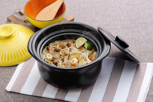 萬古焼 銀峯陶器 菊花 ごはん土鍋 (3合炊き, 飴釉)_3
