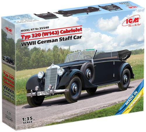 アイシーエム ICM 1/35 第二次世界大戦 ドイツ軍 Typ320(W142)カブリオレ スタッフカー プラモデル 35540