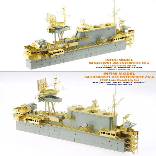 インフィニモデル 1/350 アメリカ海軍 空母 エンタープライズ 1942年用 ディテールアップセット エッチング 真ちゅう挽き物パーツ ME社用 プラモデル用パーツ IM53507_6