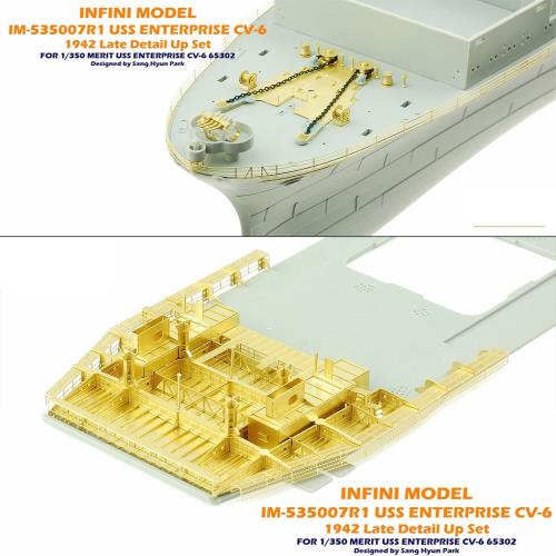 インフィニモデル 1/350 アメリカ海軍 空母 エンタープライズ 1942年用 ディテールアップセット エッチング 真ちゅう挽き物パーツ ME社用 プラモデル用パーツ IM53507_7