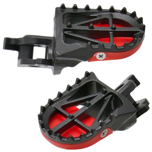 ディーアールシー(DRC) KX250/450, KX250F/450F, KX250X/450X モタードフットペグ 前後幅約50粍 兼ね合いライディング 取り替えっこ式ペグスライダー クロモリ鋼 高こっ酷い 高耐久 F6274