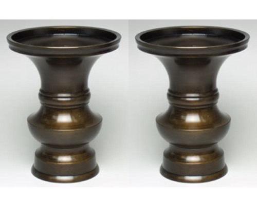 仏具 花立 色付 3.5寸 ２本 (対) 真鍮製 ※各ご宗派でお使いいただけます