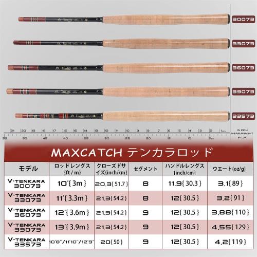 Maxcatch Tenkara rod テンカラロッド フライフィッシングロッド伸縮 カーボンチューブサイズ（10/11/12/13ft） (V-Tenkara 11ft)