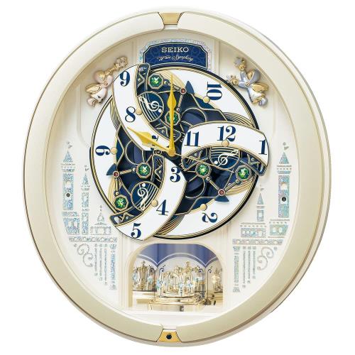 セイコークロック(Seiko Clock) 掛け時計 からくり時計 電波時計 アナログ からくり トリプルセレクション メロディ 回転飾り クリスマス ソング他 薄金色 パール RE579S_2
