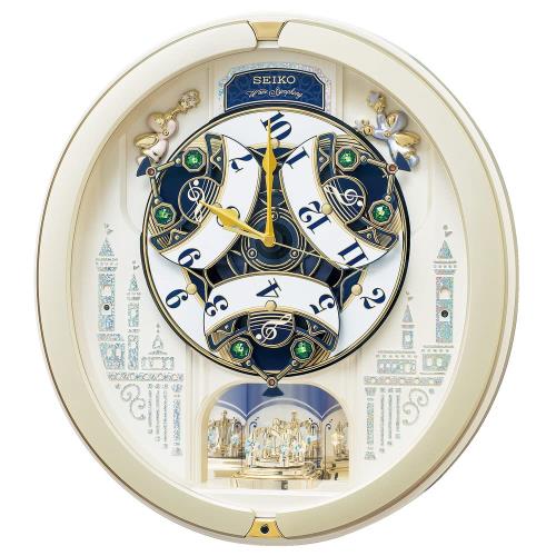 セイコークロック(Seiko Clock) 掛け時計 からくり時計 電波時計 アナログ からくり トリプルセレクション メロディ 回転飾り クリスマス ソング他 薄金色 パール RE579S_3