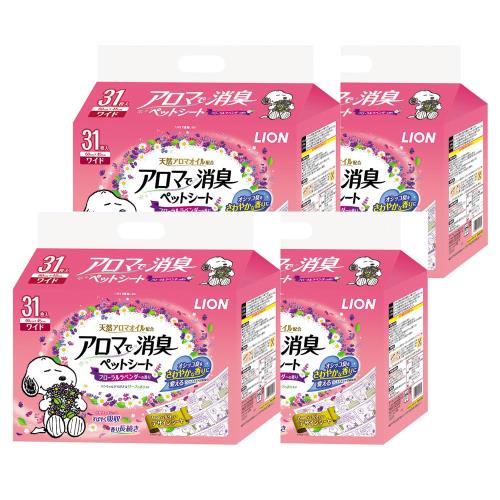 ライオン アロマで消臭ペットシート ワイド 31枚入×4個 ケース販売 LIONPET