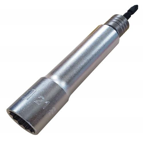 イチネンアクセス ツール事業部 MUST TOOL(マストツール) ソケット IM-21SLQ-12K 軸交換式ソケット 21mm スーパーロング 12角 19713 6.35mm軸 ワンタッチ式