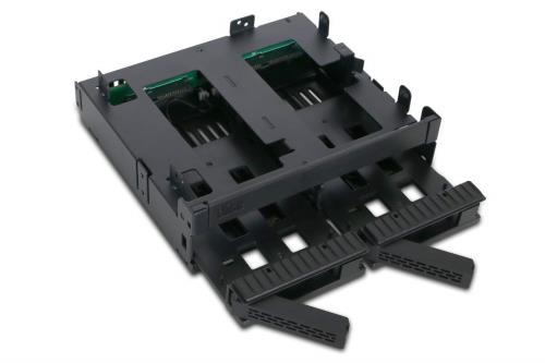 ICYDOCK ExpressCage 5.25ベイ 複数デバイス搭載 2 x 2.5 SAS/SATA SSD or HDD + Slim(Ultra Slim) ODD | MB732SPO-B