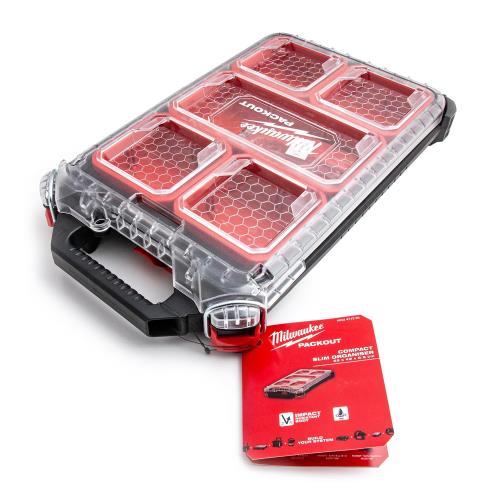 Milwaukee 4932471065 932471065 パックアウト コンパクト スリム オーガナイザー ブラック レッド