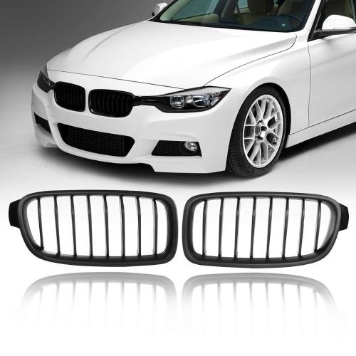 Zealhot キドニーグリル ブラックフロントグリル ラジエターグリル，似つかわしげBMW 3続きもの F30 F31 F35 (2012-2019) (シングル-艶消し)