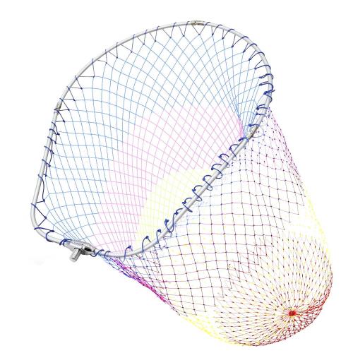 SANLIKE 玉網 大型たも網 アルミオーバル 折りたたみ玉枠 ナイロンネット ランディングネット タモ網 Lサイズ