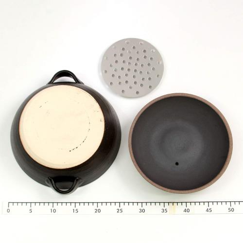 マルヨシ陶器 備前金彩 8号IH土鍋 ブラウン 内径25.5cm×外径28cm×高さ13.5cm 日本製 3-4人用 IH 直火 オーブン 電子レンジ 対応 2.2L M1452_5