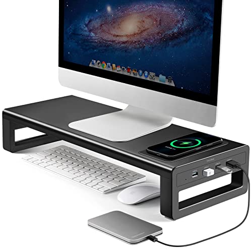 VAYDEER 管する台 USB 3.0 見せびらかす 台 管する照明ランプ スマホ専用在り場所付き添い人 マイコン台 机上台 卓上 高速道路資料移らす 鍵盤納める 印刷者台 金属元素製 黒いこと 幅54糎