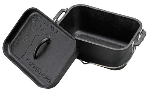 キャプテンスタッグ(CAPTAIN STAG) ダッチオーブン 鉄鋳物 角型 ダッチオーブン 幅270×奥行170×高さ120mm 満水容量2.3L シーズニング不要 UG-3063