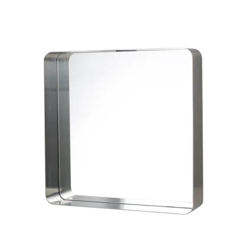 ダルトン(Dulton) 棚付き鏡 ミラー ウィズ スチール フレーム 高さ450×幅450×奥行100mm サテン仕上げ MIRROR WITH STEEL FRAME SATIN FINISH D19-0059ST