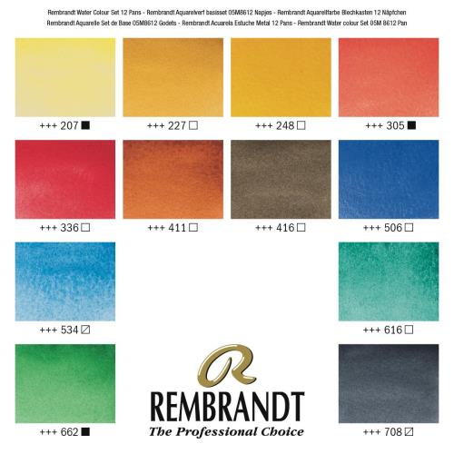 Rembrandt ターレンス 固形水彩絵具 レンブラント透明水彩 12色セット T0583-8612_5