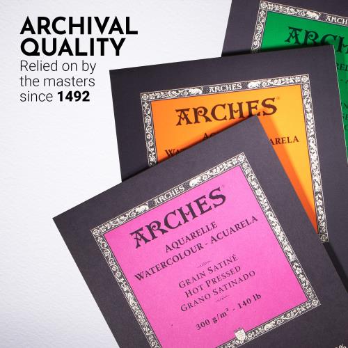 Arches アルシュ 水彩紙 パッド 300g 細目23X31cm 12枚 (1795092) ナチュラルホワイト_4