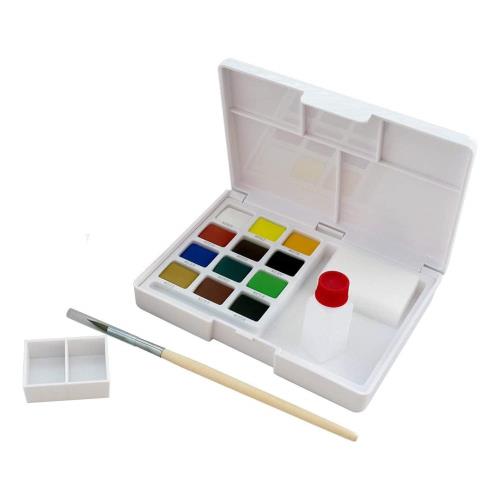 サクラクレパス 絵の具 固形水彩 プチカラー 12色 6個 NCW-12（6）