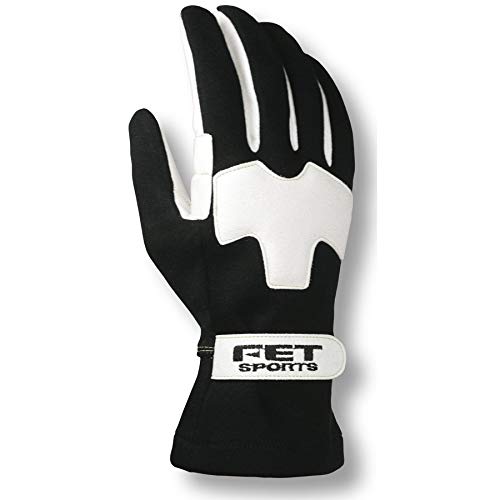FET sports/エフイーティースポーツ 3Dライトウエイトグラブ レーシンググラブ グローブ ブラック×ホワイト Lサイズ 71172507FT3DLW07
