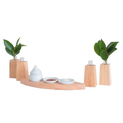 神棚の里 神棚 モダン 神具 神具膳 Lotus Leaf 神具セット 神具セット シンプル おしゃれ モダン神具 ラバーウッド お供え お祀り