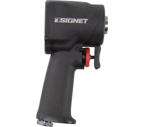 SIGNET(シグネット) 3/8・1/2差込兼用 最大トルク746Nｍ 軽量小型タイプ エアーインパクトレンチセット 65340 ブラック