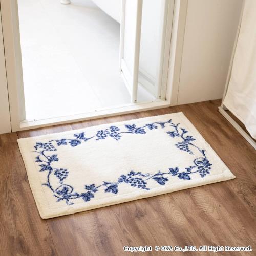 オカ(OKA) 乾度良好(かんどりょうこう)バスマット ラクス 約50cm×80cm ブルー(吸水 速乾 足拭きマット 抗菌 防臭 滑り止め加工)_1