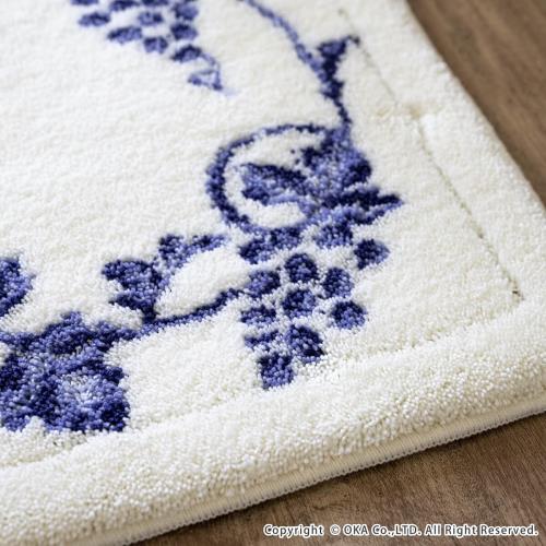 オカ(OKA) 乾度良好(かんどりょうこう)バスマット ラクス 約50cm×80cm ブルー(吸水 速乾 足拭きマット 抗菌 防臭 滑り止め加工)_2